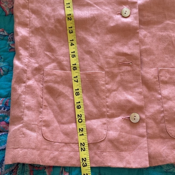 GAP Linen Blazer Blouse Women’s S Peach/Pink Pockets Lagenlook Preppy academia - Picture 7 of 9